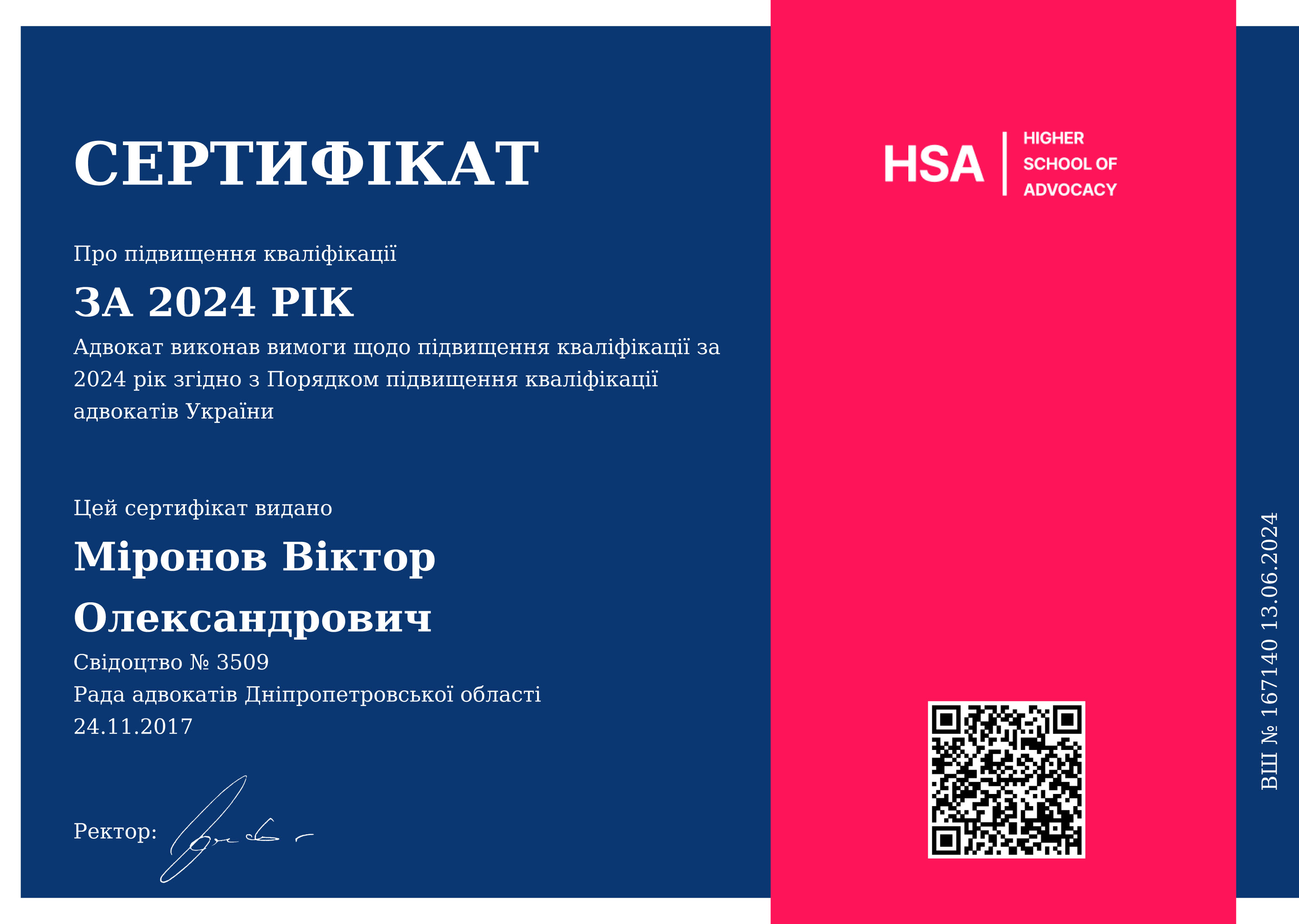 Сертификат 2024 року